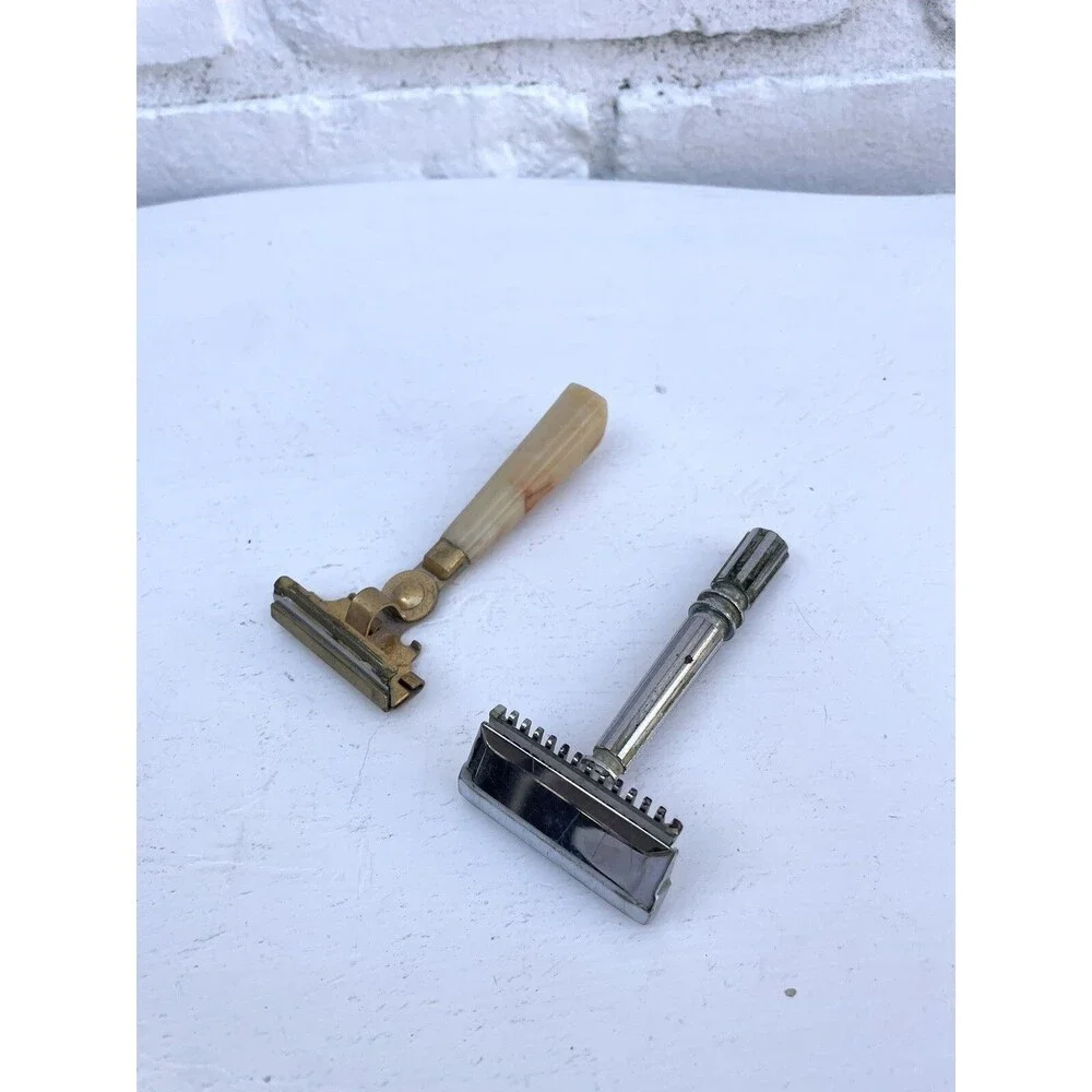 Vintage Eversharp Schick Injector Safety Razor w/ Blade Dispenser Retro Shaving
